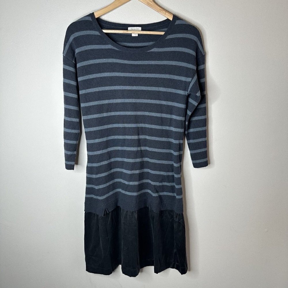 Garnet Hill Wool Silk Blend Striped Long Sleeve Sweater Dress‎ Size S